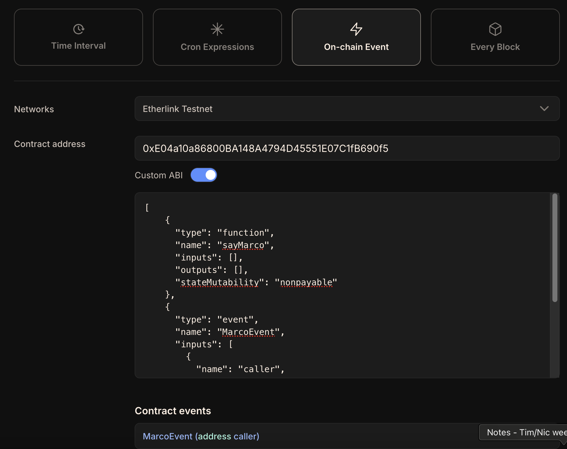 Setting the trigger condition for the Web3 Function